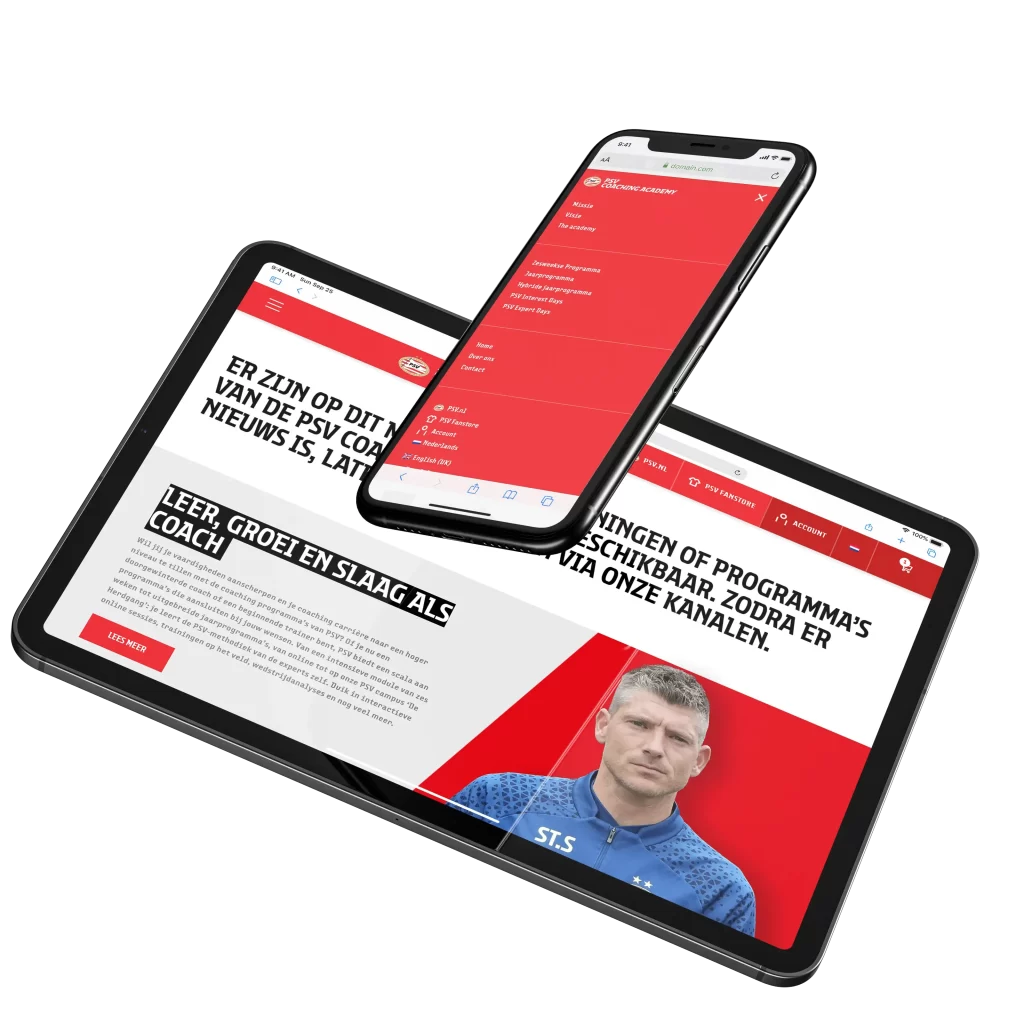 psv acadamy zwevende laptop en telefoon