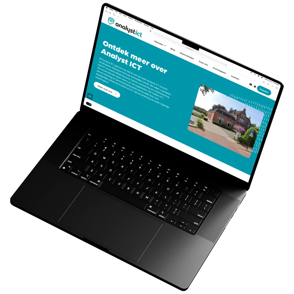 analyst zwevende laptop mockup