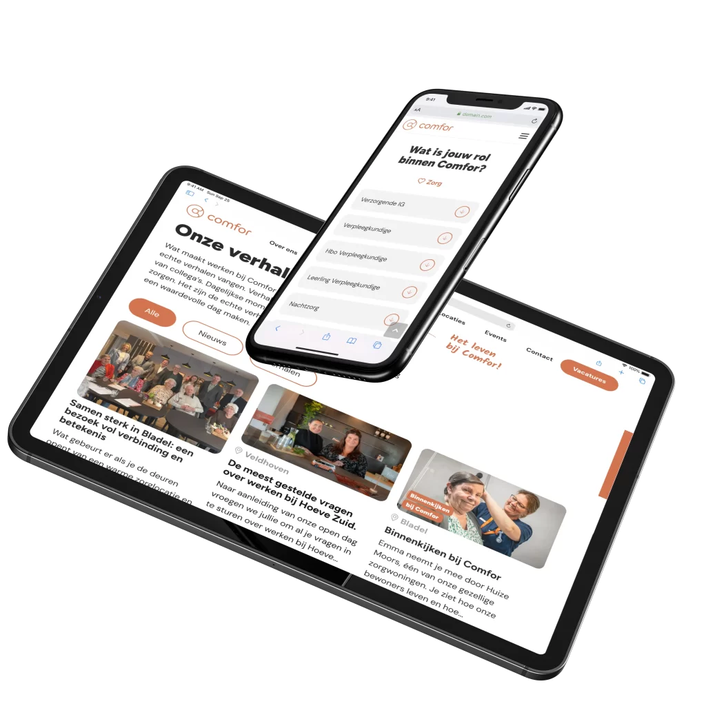 comfor zwevende ipad en telefoon